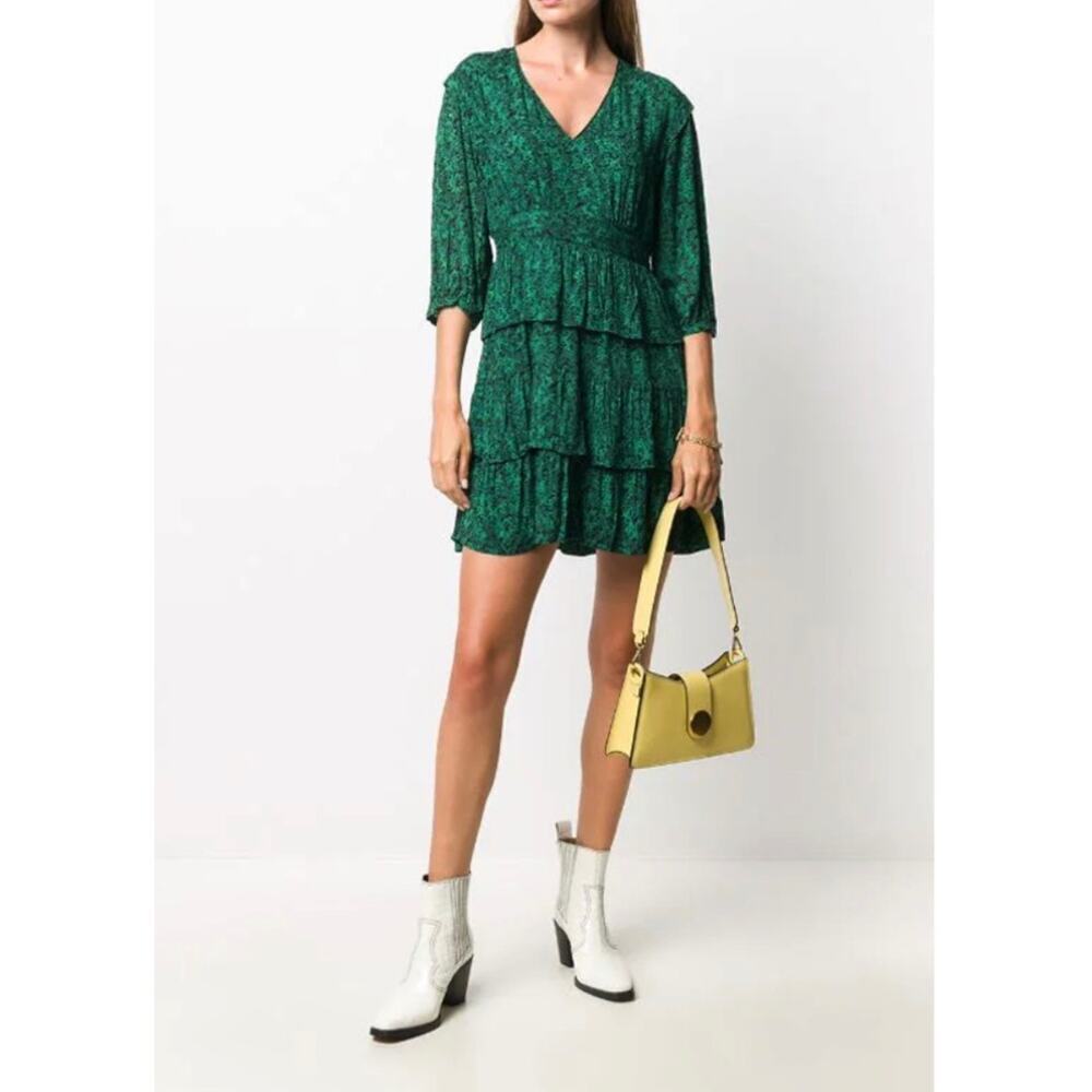 Ba&sh Navy & Green Nina Dress Size 3 ( US 10-Large)